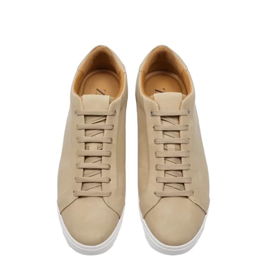 ZARA MINIMAL LACED SNEAKERS BEIGE SIZE 45 usa 12 2230/920/107